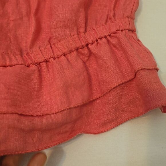 ZOE D. RUFFLE linen top SIZE MEDIUM - Picture 10 of 10